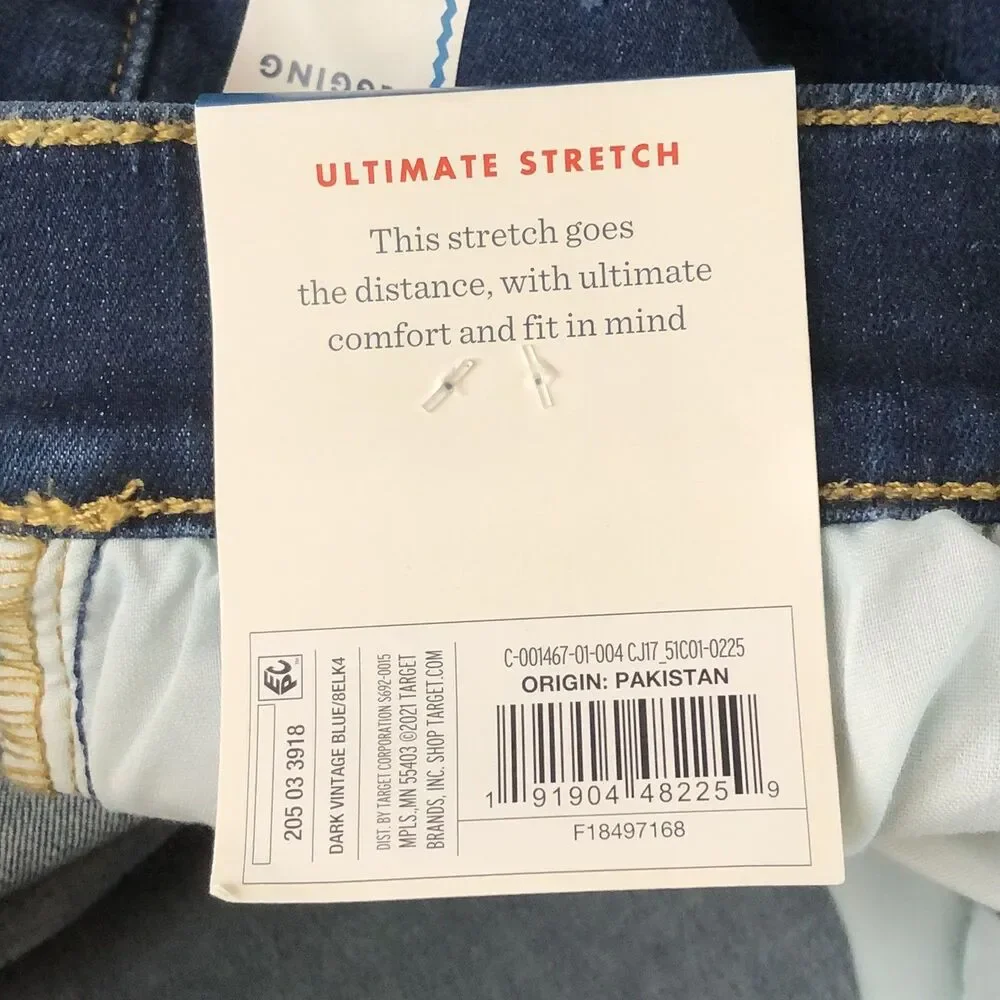 ⁠Cat & Jack Girls Jeggings Dark Vintage Blue Distressed Denim Jeans Size 18 NWT